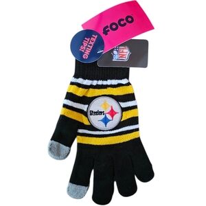 Steelers Striped Gloves - Black and Gold